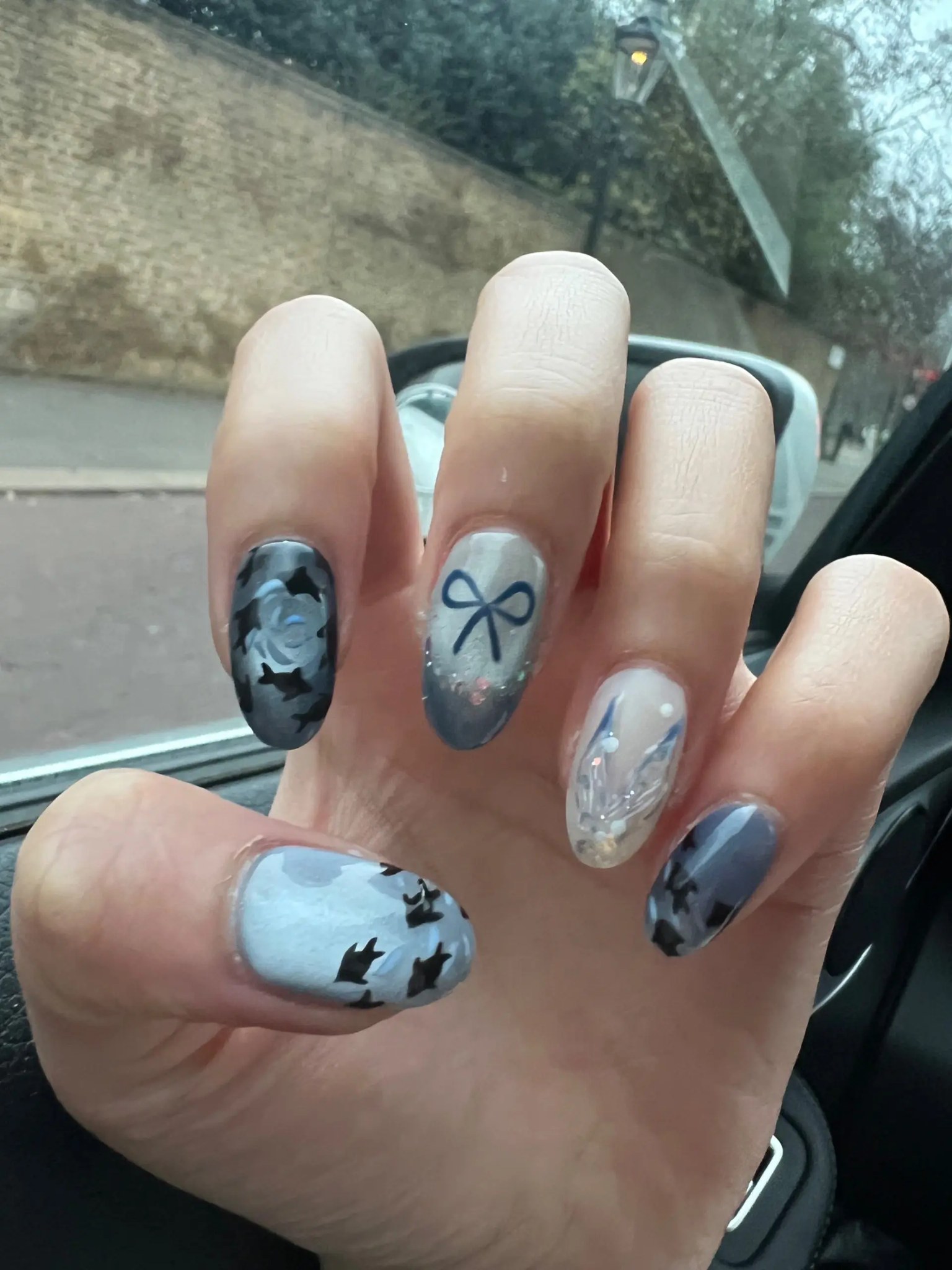 Storm grey with bows and bats